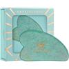 CRYSTALLOVE Pietra Gua Sha con amazzonite - rullo per massaggio - forma di cuore - Guasha Board - massaggio facciale per viso, occhi, gonfiore della pelle del viso - Massaggiatore per il viso