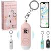 River Stone RiverStone - Allarme di sicurezza personale, 130 dB, per Apple FindMy iOS (14.5 +, portachiavi per tracciatore anti-aggressione, sirena di emergenza, donna, bambino, anziano, localizzazione