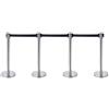 TFCFL Pali di delimitazione in acciaio inox, cinghia 200 cm, nero, supporto per delimitazione o sistema di guida personale, distanziatori per cinghia (4 pezzi)