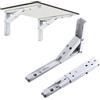 tow000ack 2 Pezzi Staffe Pieghevoli per Mensole,Reggimensola Pieghevole,Supporti per Mensole Pesanti da Parete,Per Garage,Cucina,Camera da Letto,Tavolo,con Viti,Bianco (195mm)