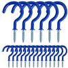MengH-SHOP Ganci a vite in metallo da soffitto a vite gancio in vinile per uso interno ed esterno per appendere tazze, vasi, luci, corde, 20 pezzi (blu)