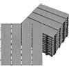 HENGMEI WPC Piastrelle per terrazze, 30 x 30 cm, piastrelle a clic, per pavimenti con sistema a clic, 1 m²/11 pezzi, per terrazza e balcone, grigio