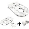 IVENTE Supporto da parete per fotocamere EZVIZ (bianco/accento nero + adesivo) | Fissaggio orientabile, compatibile C6N, CP1, TY1, H6c, materiale ad alta resistenza