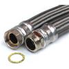 H2O-Flex Tubo corazzato 1 1/2 ÜM x 1 1/2 AG, DN40, acqua utile, acciaio inossidabile, lunghezza 100 cm, made in Germany