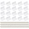 PATIKIL Staffe Angolari In Plastica 38x22x22mm, Confezione Da 20 Pezzi Staffa A L Supporto Angolare Per Mensole Con Viti Per Fissare Cassetti Scaffali In Legno Strutture Armadi, Bianco