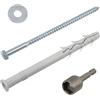 AERZETIX - Kit di 4 tasselli con flangia smussata Ø12x160 mm in nylon + 4 viti tirafondo Ø8x160 mm + 4 rondelle larghe per bullone M8 + 1 bussola esagonale da 1/4 SW13 per avvitare
