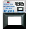 Bratek 4X Placca 3 Moduli Compatibile con Placche BTicino Matix | Sostituisce Placchette BTicino Matix AM4803 Colore Nero Satinato - Made in Europe