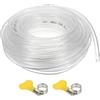 PATIKIL Tubo PVC, 6mm ID x 8mm OD x 10m Tubo Flessibile Trasparente in Plastica con 2 Fascette Stringitubo, Tubi Silicone Gomma per Acquari Industriali Multiuso in Vinile