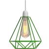 LEDSone Lampada a paralume in metallo con gabbia metallica geometrica industriale a soffitto in oro (Verde)