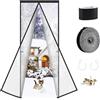 SWAWIS Tenda Termica Magnetica per Porte 80 × 200cm in EVA con Velcro | Motivo Water Cube, Chiusura Automatica, Impermeabile e Antivento, per Balconi, Camere da Letto, Cucine