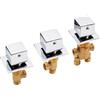 HEHUANG 3 Pezzi Rubinetto Miscelatore Per Vasca in Ottone Massiccio, Valvola Deviatrice Per Doccia Con Acqua Calda E Fredda, Rubinetto Per Vasca Per Bagno E Sauna (Square handle)