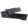 KSUC Cintura da kilt scozzese in pelle nera con disegno goffrato cardo