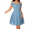 Meetjen Abito da ballo da donna scintillante per adolescenti, spalle scoperte, corto, linea ad A, con spalline sottili, abito in tulle per ritorno a casa