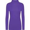 Shop & Stop Maglione da donna con collo a collo alto, tinta unita, a maniche lunghe, a collo alto, lunghezza 40-52