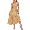 LOKLNEYK Abito Lungo Donna Elegante alla Francese a Stampa Floreale Casual Romantico Tenuta Elegante Estate Taglia Grande Fluido Vintage Vacanza Giardino Stile Parisino