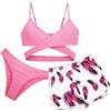 Panegy Ragazze Costumi da Bagno 3 Pezzi Bikini Tuta Camisole Top con Coprire i Pantaloncini da Spiaggia Bambini Nuoto Costume Surf Costumi da Bagno 8-15 Anni