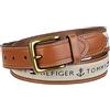 Tommy Hilfiger Ribbon Inlay Fabric Belt With Single Prong Buckle Cintura Uomo (Pacco da 1)