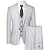Generic Abito da uomo a 3 pezzi gessato slim fit elegante business festa di nozze blazer gilet pantaloni smoking set abiti casual
