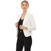 Allegra K Donna Blazer Abito Casual Aperto sul Davanti Lavoro Business | Leggero Ufficio Reverberi Aperti Elegante Giacca Corta Bianco-Solido XXL