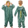 YLLSOPHAN Pigiama invernale con cappuccio, unisex, con mucca, dinosauro, rana, koala, coniglietto, panda, tutina in morbido pile extra spesso