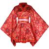 Generic Kimono corto sexy da donna, per adulti, con stampa di Yukata giapponese, abito con cintura
