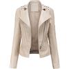 Peuignao Giubbotto Ecopelle Donna Giacca Similpelle Donna Borchie Giubbino Giacche Ecopelle Donna Giacca Biker Jacket Donna Faux Leather Jacket Donna Giacca Bikers Finta Pelle Sintetica Donna Curvy Primavera