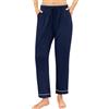 Wikoan Pantaloni da Notte Invernali da Donna Morbidi S-XXL | Lunghi in Cotone con Tasche Pantaloni da Notte Regolabili