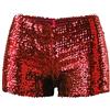 Duohropke Pantaloncini da donna con paillette, elasticizzati, per festival, per ragazze, ballo, rave, brillanti, glitterati, per feste, clubwear