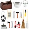 LXONTSG Miniatura Attrezzi Cassetta, 16 Pezzi Cassetta degli Attrezzi Bambole, Accessories Cassette Attrezzi Gnomo, Cassetta degli Attrezzi Miniatura, Miniatura Attrezzi Accessories