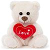 Yeqivo Orsetto Peluche Bianco con Cuore Rosso Ti Amo - Sicuro Regalo Bambini