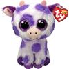 TY Beanie Boos - Ethel la Mucca a Macchie Viola con Occhioni Viola glitter, Il peluche con gli occhi grandi scintillanti, 15 Cm, T37345