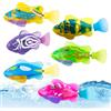 WDKXCN 6 Pezzi Pesce Pesce Elettrico con Luminoso | Pesce robot con 2 batterie, giocattolo per vasca da bagno, riutilizzabile, per animali domestici