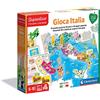 Clementoni Sapientino - Gioca Italia, Gioco Educativo Bambini 6-10 Anni, con Puzzle 153 Pezzi, 20 Regioni Sagomate, Monumenti 3D e Schede, Made in Italy, Linea Play for Future, Lingua Italiana, 16314