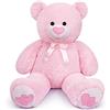 Sausudols Orso di Peluche Giant Teddy XL Orsacchiotto Grande 110 cm Peluche Orsetto con naso a forma di cuore Regalo per Compleanno Natale e San Valentino Rosa