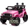 TOYSCAR Auto Macchina Elettrica per Bambini Jeep Toyota Fj Cruiser 12V Ruote in Gomma Full Optional Sedile Pelle Porte Apribili Tappetino e Telecomando (Rosa)