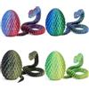 Joycabin 4 Serpenti Stampati In 3D Con Uovo Colorato, Giocattoli Per Pasqua E Natale, Decorazione Da Scrivania Antistress (D)