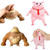 Jiounie Squishy Gorilla und Maiale Antistress - Giocattolo Antistress Gorilla Pig Indistruttibile e Grande, Ideale per Adulti come Compagno da Ufficio per Sollievo Immediato e Concentrazione