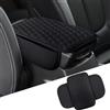 VBGURR Cuscino per bracciolo auto, in pelle memory foam, copertura per sedile con borsa portaoggetti, supporto ergonomico universale per la maggior parte delle auto, veicoli, SUV, (nero)