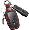 Rondrive Custodia per chiavi in pelle adatta per Toyota Camry Corolla Prius 4 Highlander C-HR RAV4 XA50 Avalon 4Runner Custodia per chiavi auto cucita a mano, 2/3/4 tasti B nero