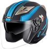 YEMA Casco Jet Moto Aperto Scooter YM-627 Caschi Motorino Vintage ECE Omologato Donna Uomo con Doppia Visiera Parasole, Nero opaco