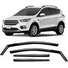 Clim Art Deflettori Compatibile con Ford Kuga II 12-19 - Incasso 4Pz | Ford Kuga 12-19 II deflettore finestrini auto, paravento, policarbonato infrangibile, meteo-resistente
