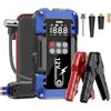 Ockwred Avviatore Emergenza per Auto con Compressore 150PSI, 4000A 26800mAh Starter Batteria Auto 12V per 9.0L Benzina e 8.0L Diesel Motori, Booster Avviamento con Torcia, Ricarica USB