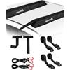 Abahub Soft Roof Rack Pads per tavola da surf, SUP, kayak, canoa | con 4 cinghie di ancoraggio, 2 corde di ancoraggio, 2 passanti per il cappuccio e custodia (da utilizzare senza traversa)