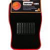 Upgrade4cars Tappetini Auto Velluto Nero Rosso Set 4 Pezzi Accessori | Per Anteriori & Posteriori | Accessorio pratico per il veicolo | Facile da usare e da riporre | Estate & Inverno