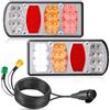 D-TECH 7 Funzioni Fanali Posteriori Rimorchio 13 Poli Omologati ECE 12V/24V Kit Fari Luci LED per Rimorchio Camion con Cavo 5,5 m + 25 cm per Extra Luce Targa o Ingombro o Retronebbia o Retromarcia
