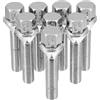 QUARKZMAN Bulloni Ruota Conici M12x1.5 per Seat 17mm 8 Pezzi | Caratteristiche: Acciaio Zincato, Argento, Testa Esagonale, Filetto 50mm, Ricev. 13mm, Lungh. 77mm, Cerchi Lega/Acciaio