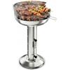 TLGREEN Barbecue a colonna in acciaio inox, Barbecue da esterno 40*40*69cm, Altezza regolabile in 3 posizioni, Con griglia cromata, Cassetto cenere e ventilazione, per Outdoor, Camping, BBQ, Balcone