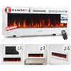 KAMINIO® Marlon PRO 50 Camino elettrico da incasso, parete o appoggio | 3 in 1 caminetto elettrico decorativo, termocamino con effetto fuoco LED in 12 colori, termostato e telecomando, bianco