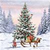Ambiente - Tovaglioli di carta natalizi - Animali invernali / Animali invernali - 33 x 33 cm