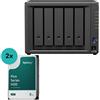 Synology DiskStation DS1525+ 5 Einschübe NAS-Server Leergehäuse (DS1525+) + 2x Plus 3.5... (2 x 8 TB), NAS, Nero